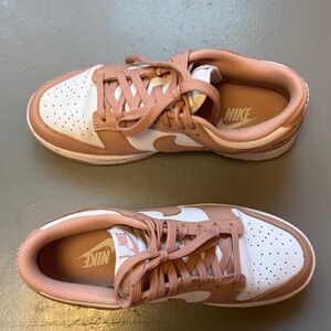 Nike Low-Top Sneakers in White & Dusty Rose